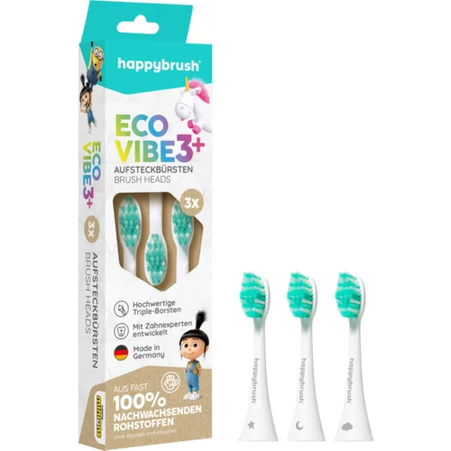 happybrush ECO VIBE 3+ glave za električne zobne ščetke Agnes - 1 set