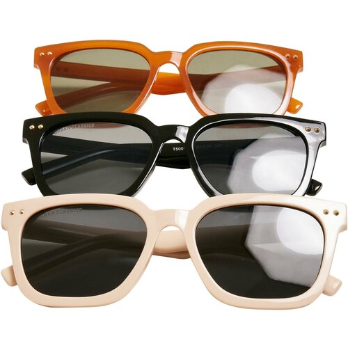 Urban Classics Accessoires Chicago Sunglasses 3-Pack Black/Brown/Light Beige Cene