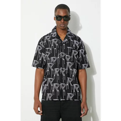 Represent Pamučna košulja Embrodiered Initial Overshirt za muškarce, boja: crna, relaxed, MLM212.01