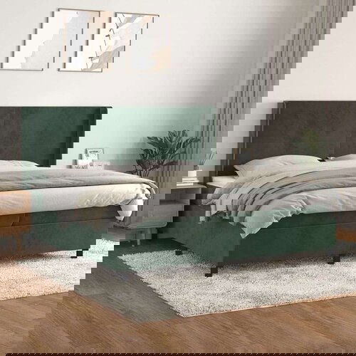  Krevet s oprugama i madracem tamnozeleni 200x200 cm baršunasti Cijene