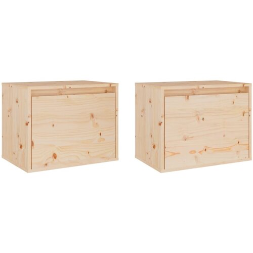 VidaXL Stenska omarica 2 kosa 40x30x50 cm trdna borovina, (20620024) Slike