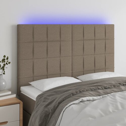  LED uzglavlje smeđesivo 144x5x118/128 cm od tkanine Cene