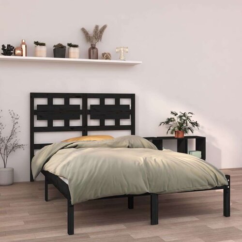  Posteljni okvir črn iz trdnega lesa 140x190 cm, (20684925) Slike