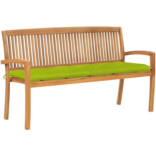  IvdaXL Složiva vrtna klupa s jastukom 159 cm od masovne tikovine Slike