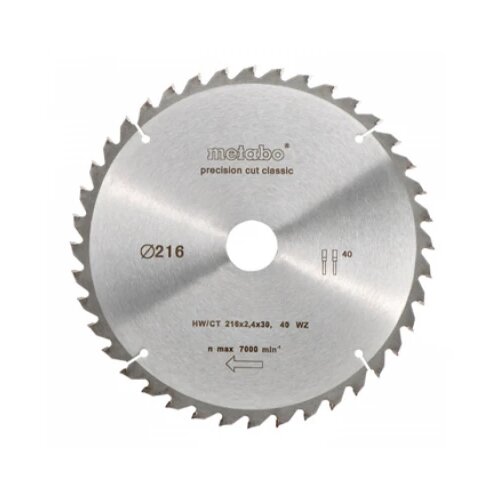Metabo list testere fi216x18x30 mm precision cutclassic Z40 wz 5°neg Cene