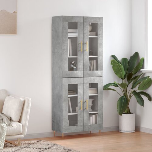  The Living Store Visoka komoda betonsko siva 69,5x34x180 cm inženirski les - Visoka Omara, (21441000) Slike