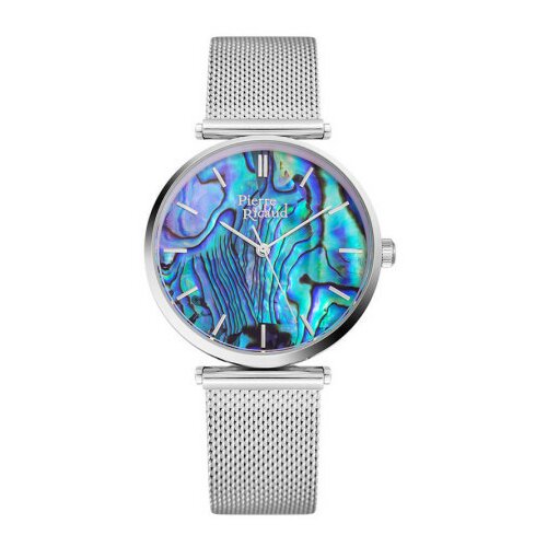 Pierre Ricaud Ženski quartz shell plavo srebrna modni ručni sat sa srebrnim pancir kaišem ( p22096.511aq ) Slike