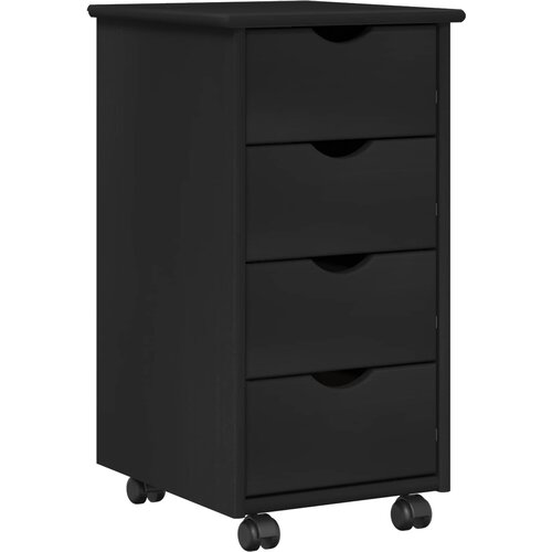  Mobilni ormar Crna 34 x 39 x 65,5 cm Čvrsto borovo drvo Slike