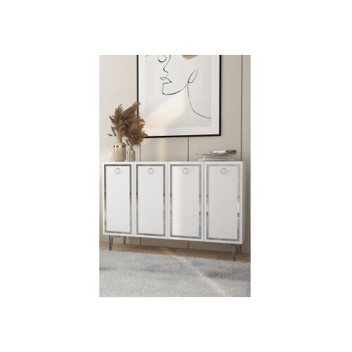Hanah home komoda wolly KM120 white silver Slike