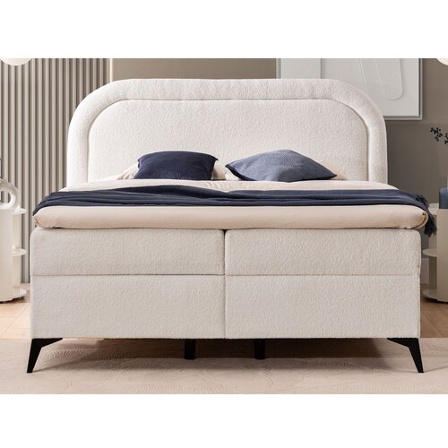 Ropez Bijeli boxspring krevet s prostorom za odlaganje 200x200 cm Ornes &amp;ndash; Slike