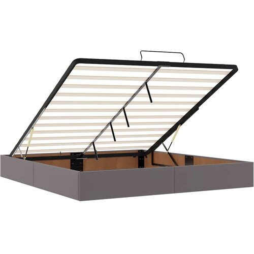 VidaXL Otomanski okvir kreveta s madracem sivi 180x200cm umjetna koža Slike