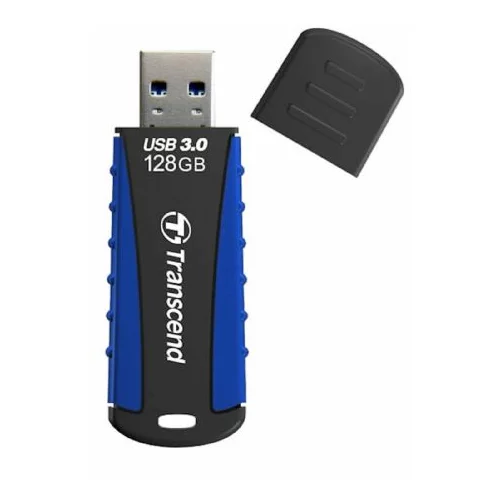 Transcend USB disk JF 810 128GB 3.0 (temno moder, gumijasto ohišje)