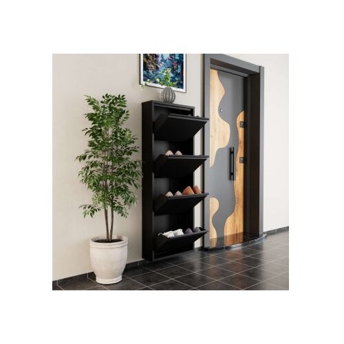 Hanah home ormar za cipele 4 piece metal black Slike