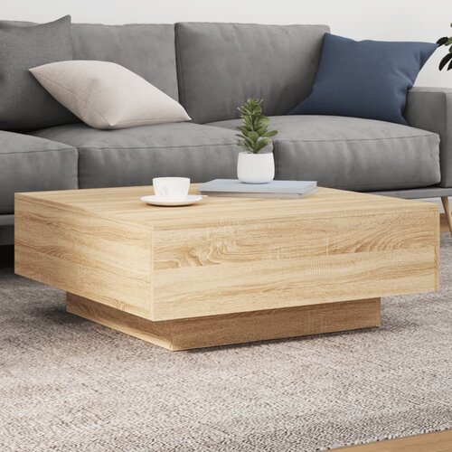 vidaXL Klubska mizica z LED lučmi sonoma hrast 80x80x31 cm Cene