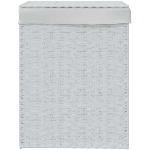 VidaXL Ko&amp;scaron;ara za rublje s poklopcem bijela 46x33x60 cm od poliratana Slike