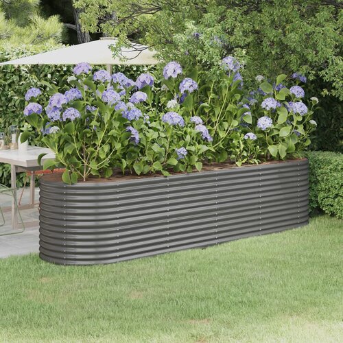 vidaXL Visoka greda iz prašno premazanega jekla 296x80x68 cm siva Cene