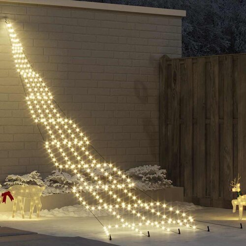 vidaXL LED božično drevesce med 276 LED Toplo bela 511 cm Kovina Cene