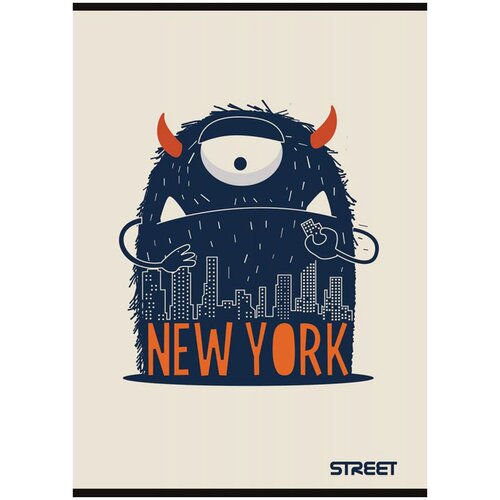 STREET zvezek A4 monsters, mali karo, 54 listov, sortirano, 1 kos Slike