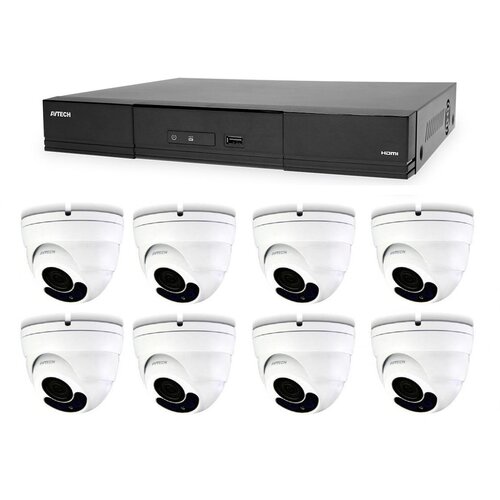 Avtech Komplet kamera 1x NVR AVH2109AX i 8x 5MPX IP Dome kamera DGM5406ASE + 8x UTP kabel 1x RJ45 - 1x RJ45 Cat5e 15m! Cijene