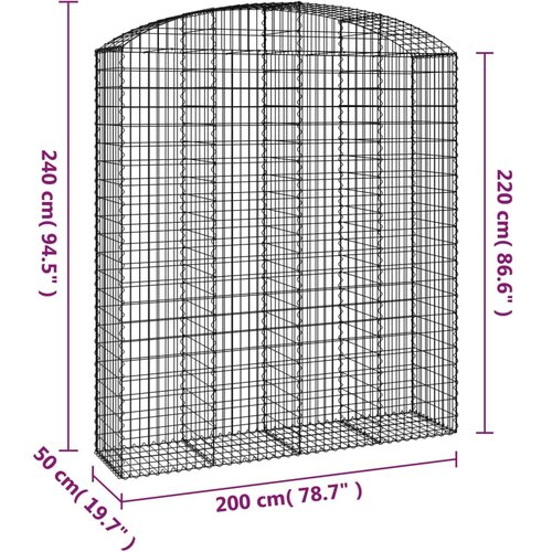  Gabionska ko&amp;scaron;ara s lukom 200x50x220/240 cm pocinčano željezo Slike