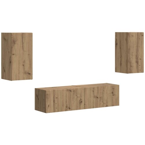 vidaXL Komplet TV omaric 4 pcs Umetni hrast Konstruiran les, (5000132280) Cene