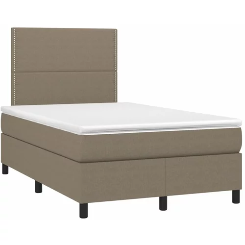 vidaXL Box spring postelja z vzmetnico taupe 120x190 cm blago, (21111614)