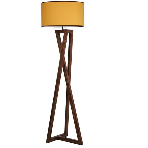 Opviq lights Gorčično rumena/rjava stoječa svetilka s tekstilnim senčilom (višina 149 cm) Maçka – Cene