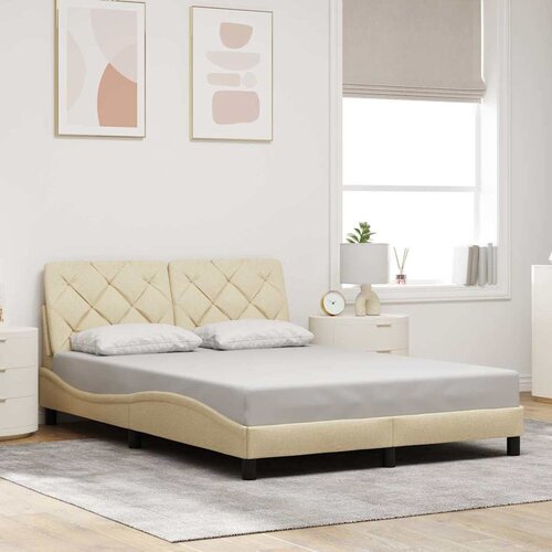  Okvir kreveta s LED-om bez madraca 140 x 200 cm od tkanine Slike