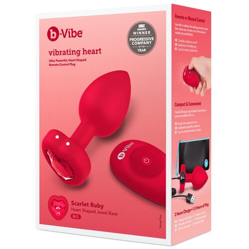 b-Vibe heart - punjivi, radio analni vibrator (crveni) Cijene