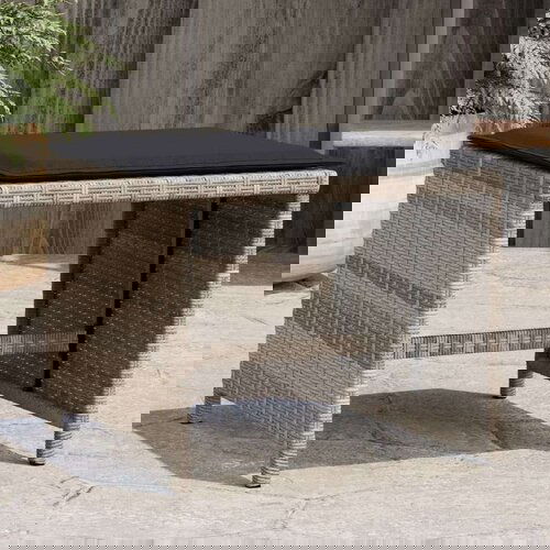  Vrtni taburei s jastucima 4 kom 40x40x35 cm od poliratana Slike