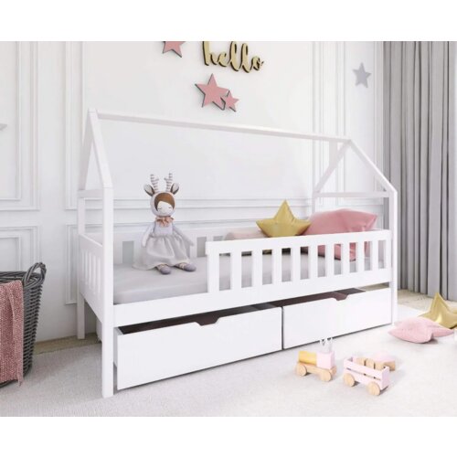 Domi drveni dečiji krevet sa fiokom - beli - 190/200x90 cm Slike