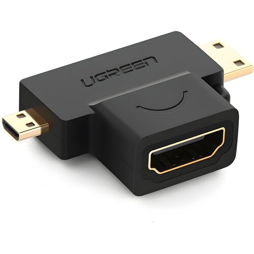 Ugreen adapter HDMI tip A (ženski) na mini HDMI (mo&scaron;ki) / micro HDMI (mo&scaron;ki) - Črna Cene
