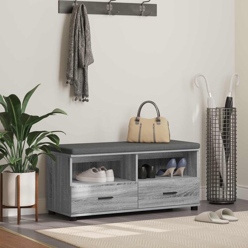  Klupa za hodnik s jastukom Sivi Sonoma 100 x 38 x 46 cm Cijene