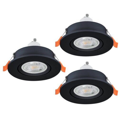 Eglo 902257 - komplet 3x led ugradnih spot svetiljki barranco 1xGU10/4,5W/230V crne Slike