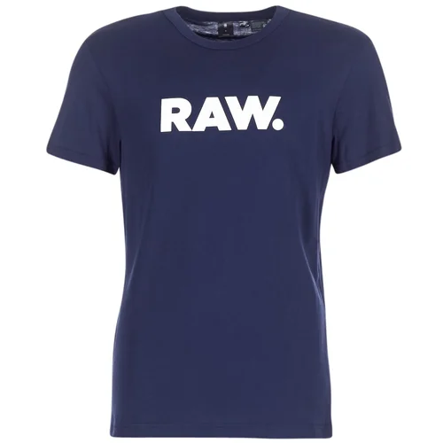 G-star Raw Majica 'Holorn' noćno plava / bijela