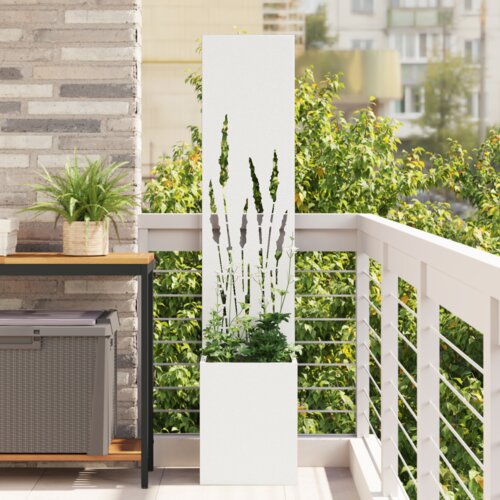 vidaXL Vrtni Sadič s Dekorativnom Pločom Bijela 32 x 140 cm Cijene