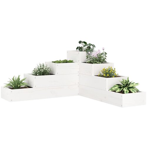 vidaXL Vrtna sadilica s 4 razine 80 5 x 79 x 36 cm bijela od borovine Cijene