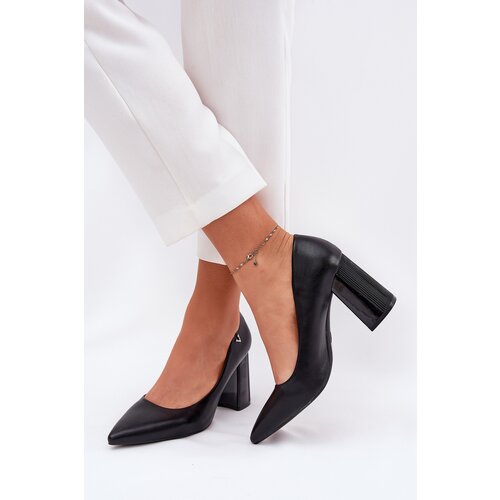 VINCEZA Elegant High Heel Shoes Black 62220 Cene
