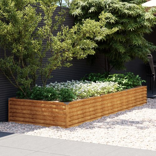 vidaXL Vrtna visoka greda 291x100x36 cm corten jeklo Cene