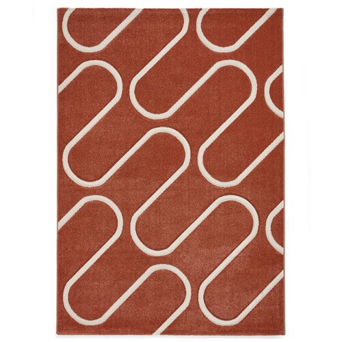 Catherine Lansfield Opečnato oranžna preproga 160x230 cm Linear Curve – Cene