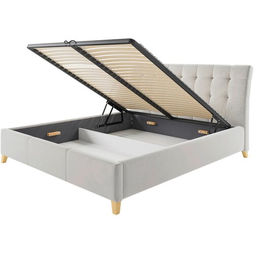 Hom`in OBLAZINJENA POSTELJA 180 cm x 200 cm , tekstil bež, ekru Slike