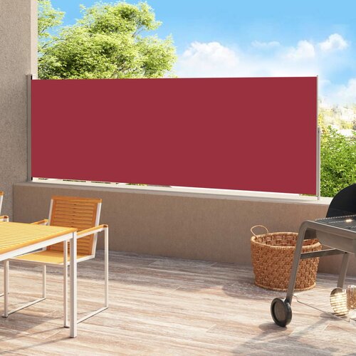 VidaXL Uvlačiva bočna tenda za terasu 180 x 500 cm crvena Slike