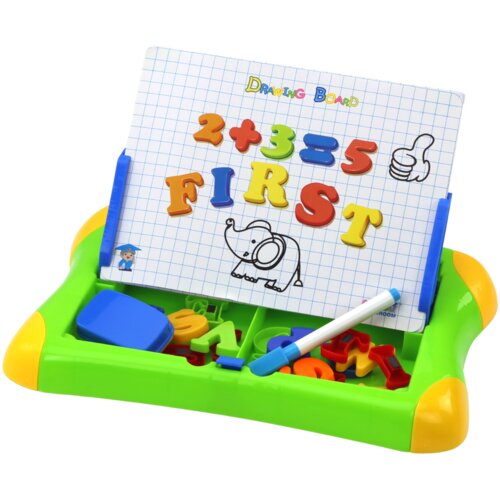 Lean Toys 17999 otro&scaron;ka magnetna edukativna tabla s črkami in &scaron;tevilkami &ndash; marker in gobica, 30 &times; 24,5 cm Cene