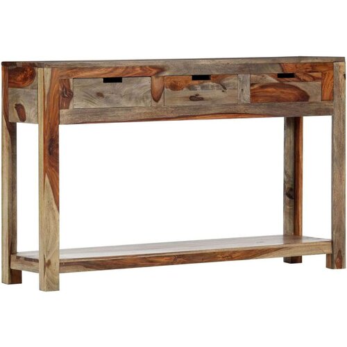 VidaXL Konzolni stol s 3 ladice 120 x 30 x 75 cm masivno drvo &amp;scaron;i&amp;scaron;ama Slike