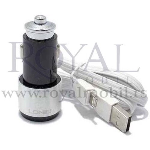 Ldnio auto punjač C403 2xUSB 5V/4.2A iphone lightning crno-srebrni Slike