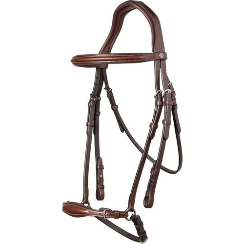Trust Equestrian Uzda Barcelona, ​​​​hanoverska oglavka, rjava/srebrna - Full Slike