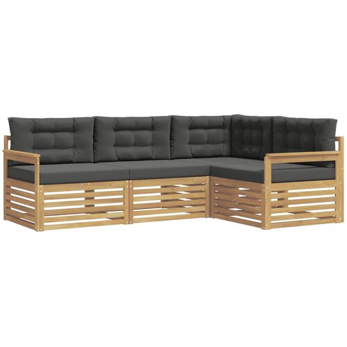 vidaXL Zunanja garnitura za sedenje 5 pcs Bela in antracit Poliester, (5000280741) Cene