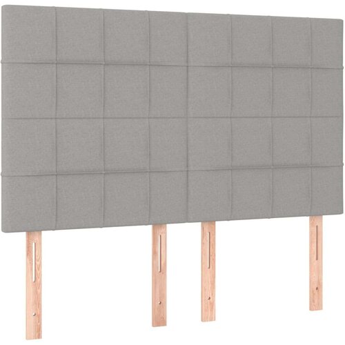  Krevet box spring s madracem LED svjetlosivi 140x200 cm tkanina Slike