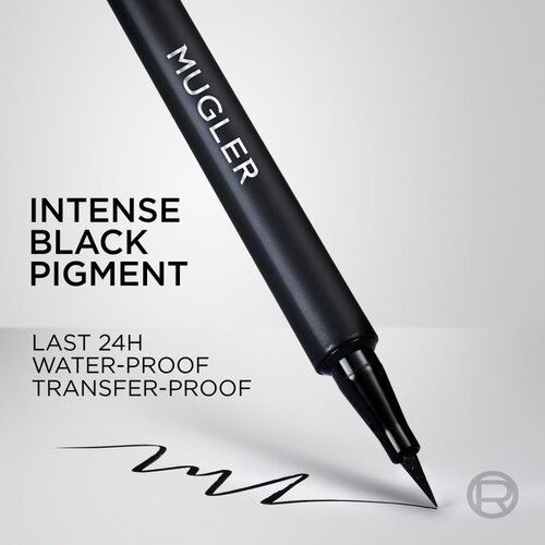 L&amp;acute;Or&amp;eacute;al Paris x Mugler precizno vodoodporno črtalo v obliki flomastra odtenek Black 1.1 ml Slike