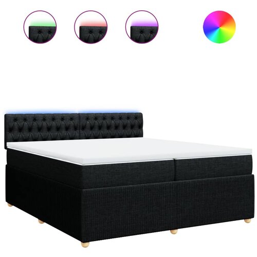 vidaXL Box spring postelja z vzmetnico črn 200x200 cm blago, (21307724) Cene